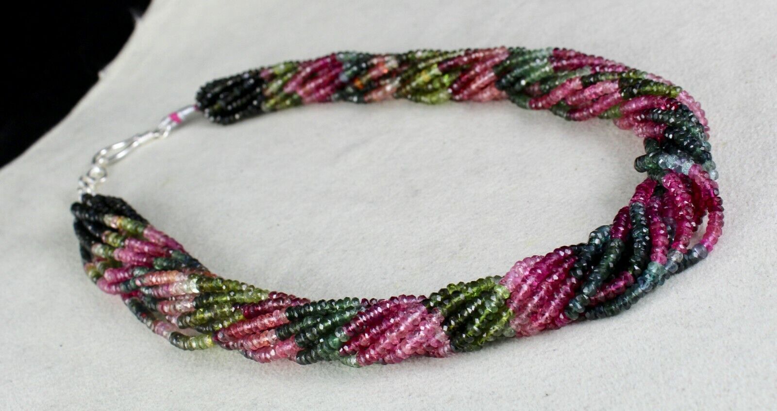 Natural Multi Tourmaline Beads 12 L 560 Ct Faceted Round Gemstone Fine Necklace