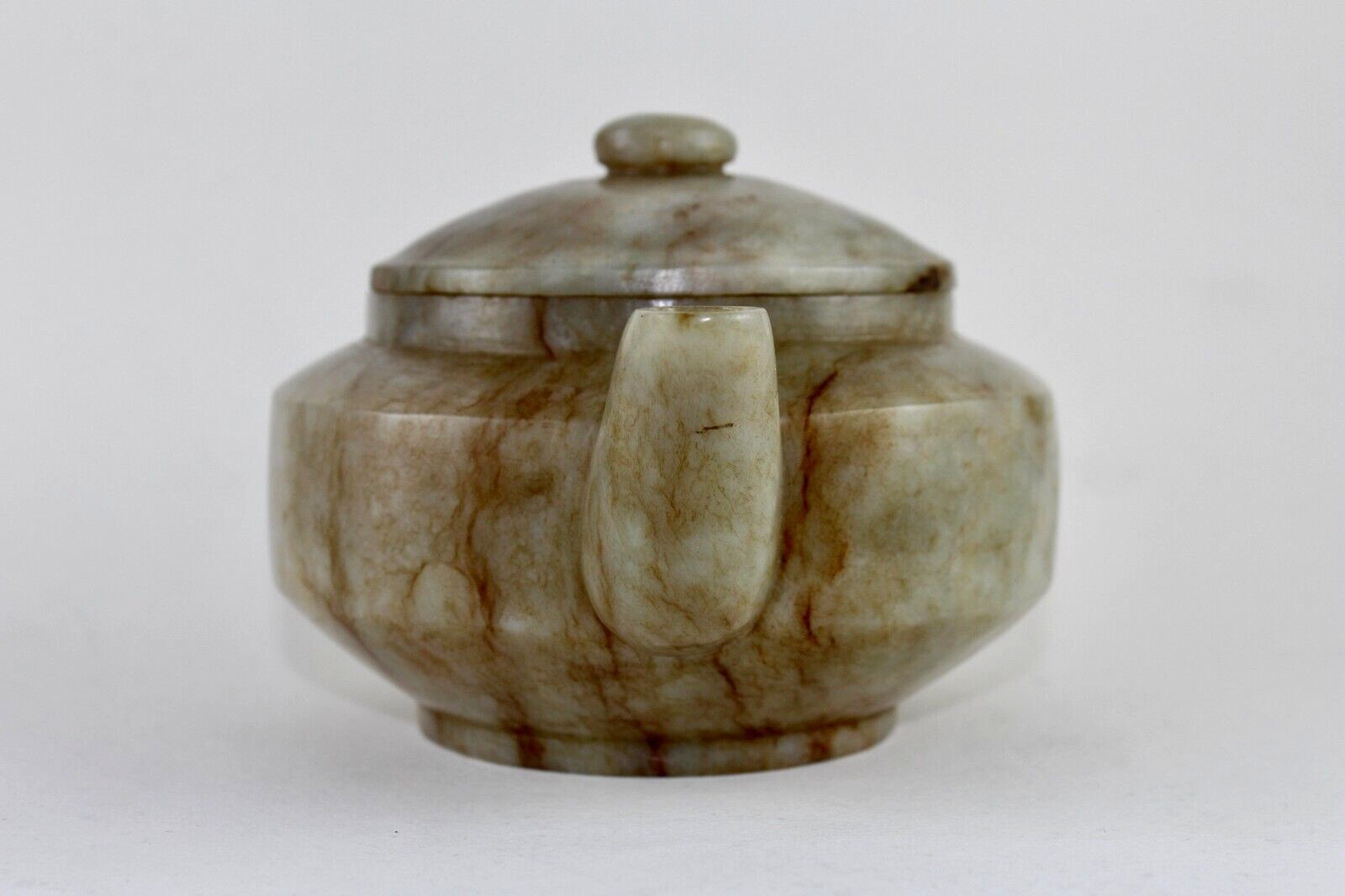 Certified Vintage Natural Nephrite Jade 5033ct Old Gemstone Carved Tea Pot Home