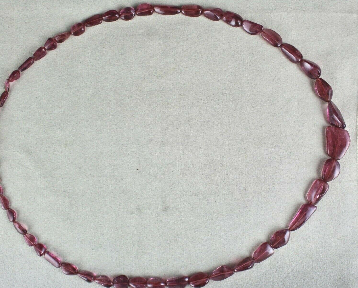 FINE 27" LONG NATURAL PINK TOURMALINE BEADS 311 CARATS GEMSTONE FASHION NECKLACE