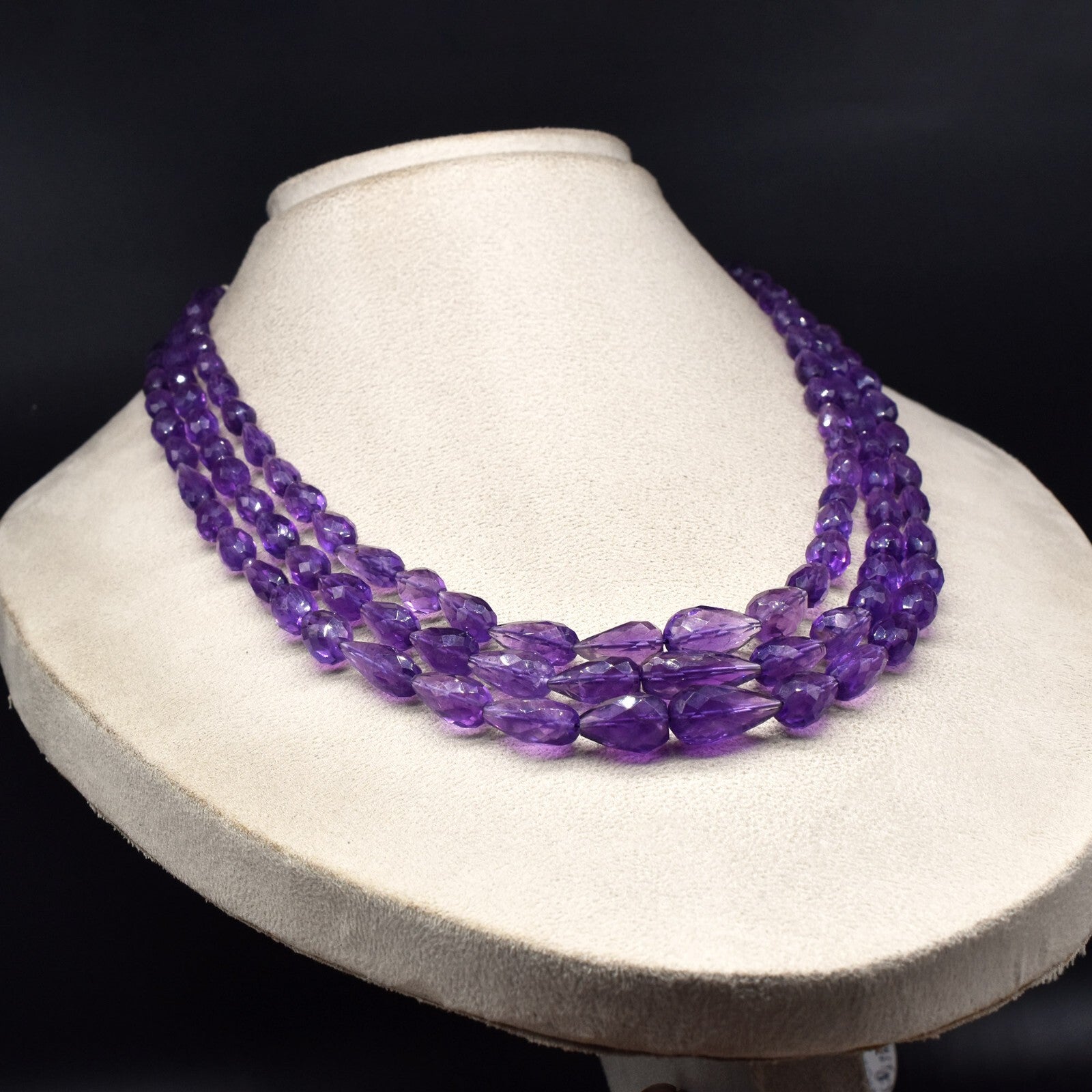 Amethyst Beaded Drops 526 Ct Natural Drilled Gemstone String Bunch