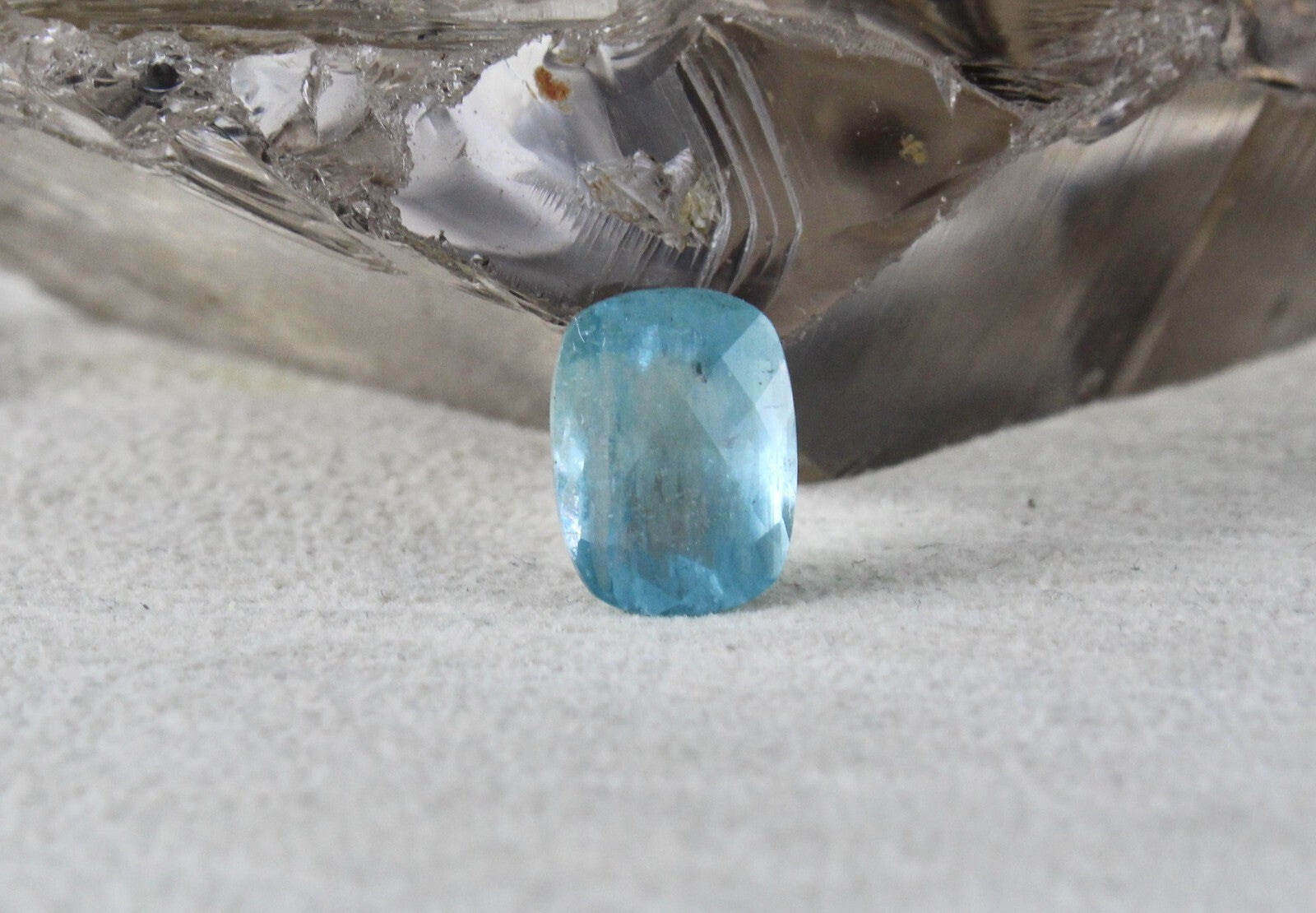 Natural Blue Aquamarine 4.38ct Cushion Cut Gemstone Ring Pendant