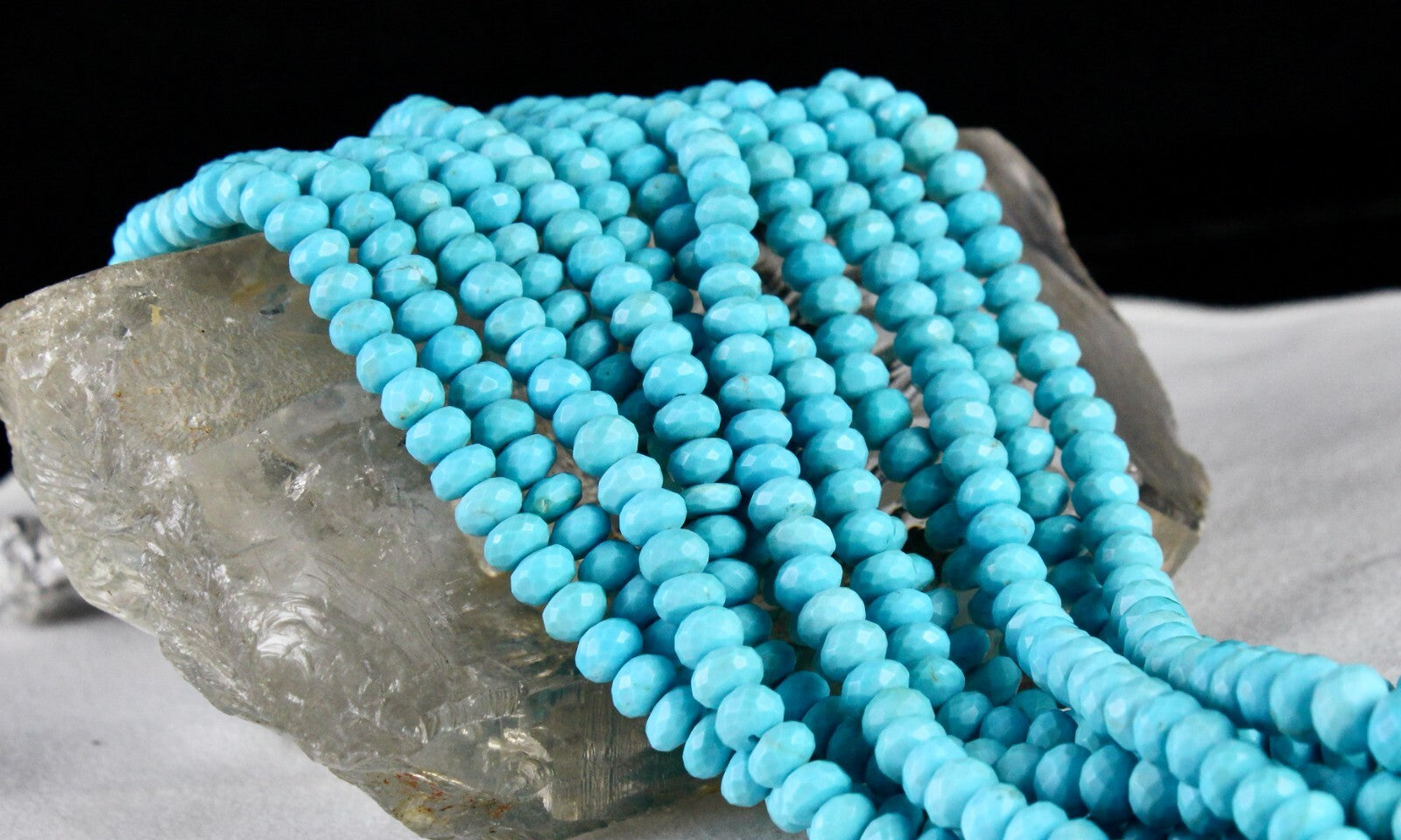 Certified Natural Turquoise Round Beads Necklace 634 Ct Vintage Blue Gemstone
