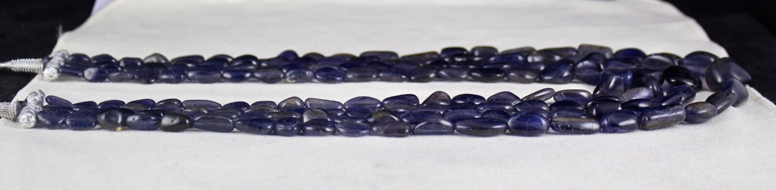 BLUE NATURAL IOLITE CABOCHON 4 LINE 875 CARATS GEMSTONE LADIES NECKLACE
