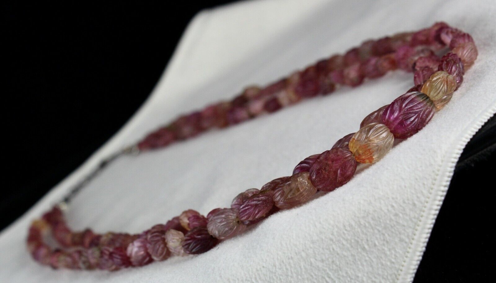 OLD NATURAL MULTI TOURMALINE RUBELLITE CARVED BEADS 323 CARATS GEMSTONE NECKLACE