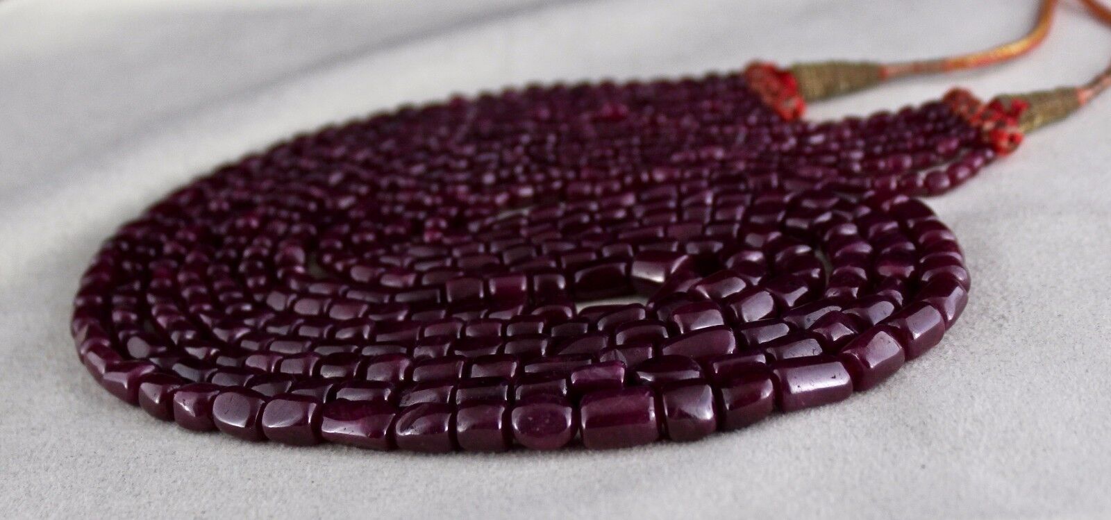 Natural Untreated Ruby Tumble Long Beads 6 L 1097 Ct Red Gemstone Necklace