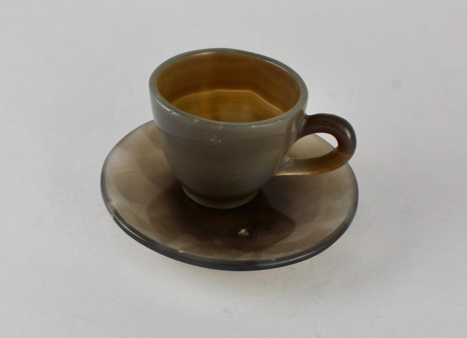 Certified Handcrafted Natural Chalcedony 1435 Ct Designer Cup Plate Home Decor