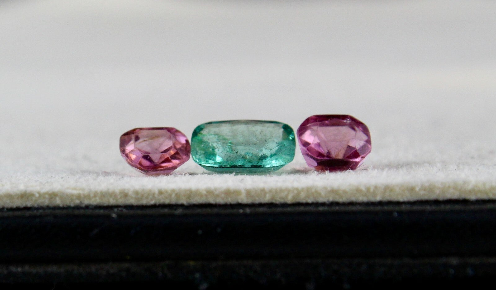 Natural Old Spinel Emerald Cushion Cut 3 Pcs Gemstone Ring Pendant 2.58 Ct