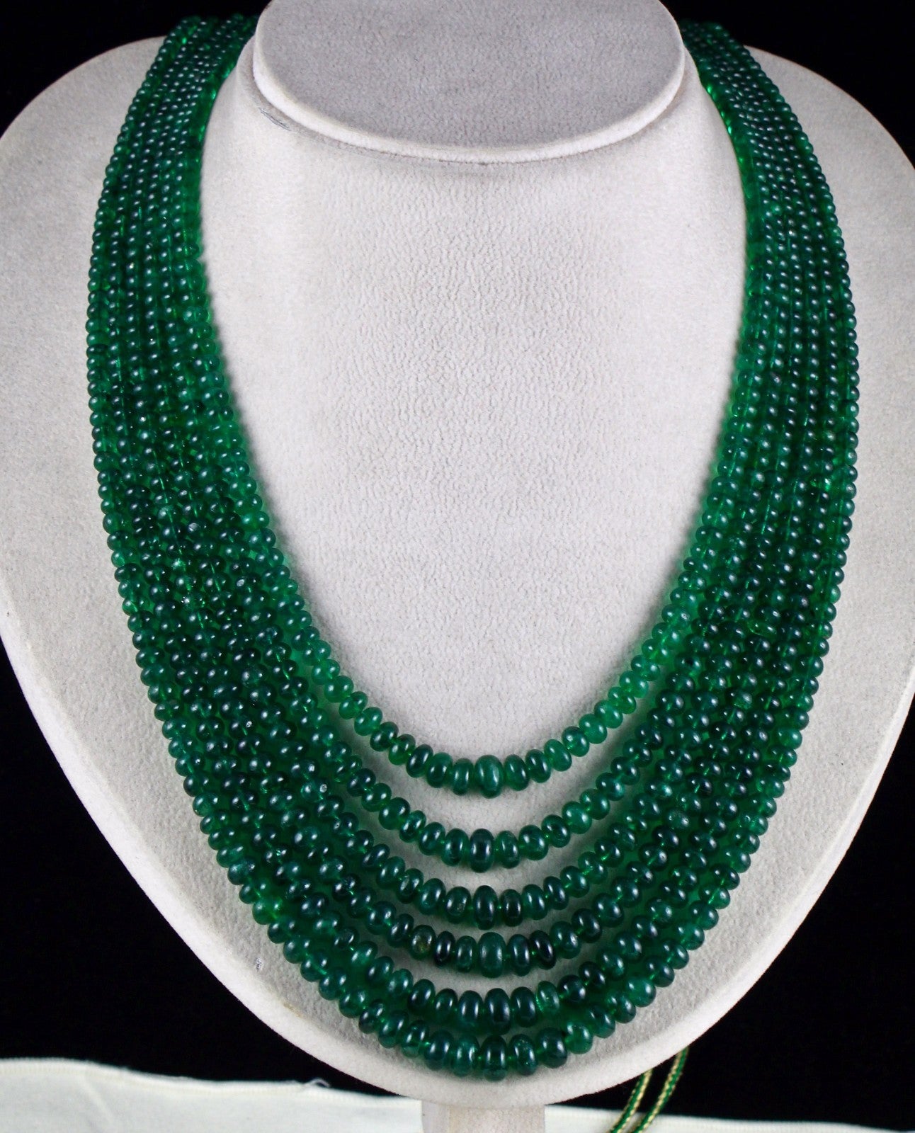 Certified Natural Zambian Emerald Beads Necklace 6mm L 754 Ct Gemstone Party