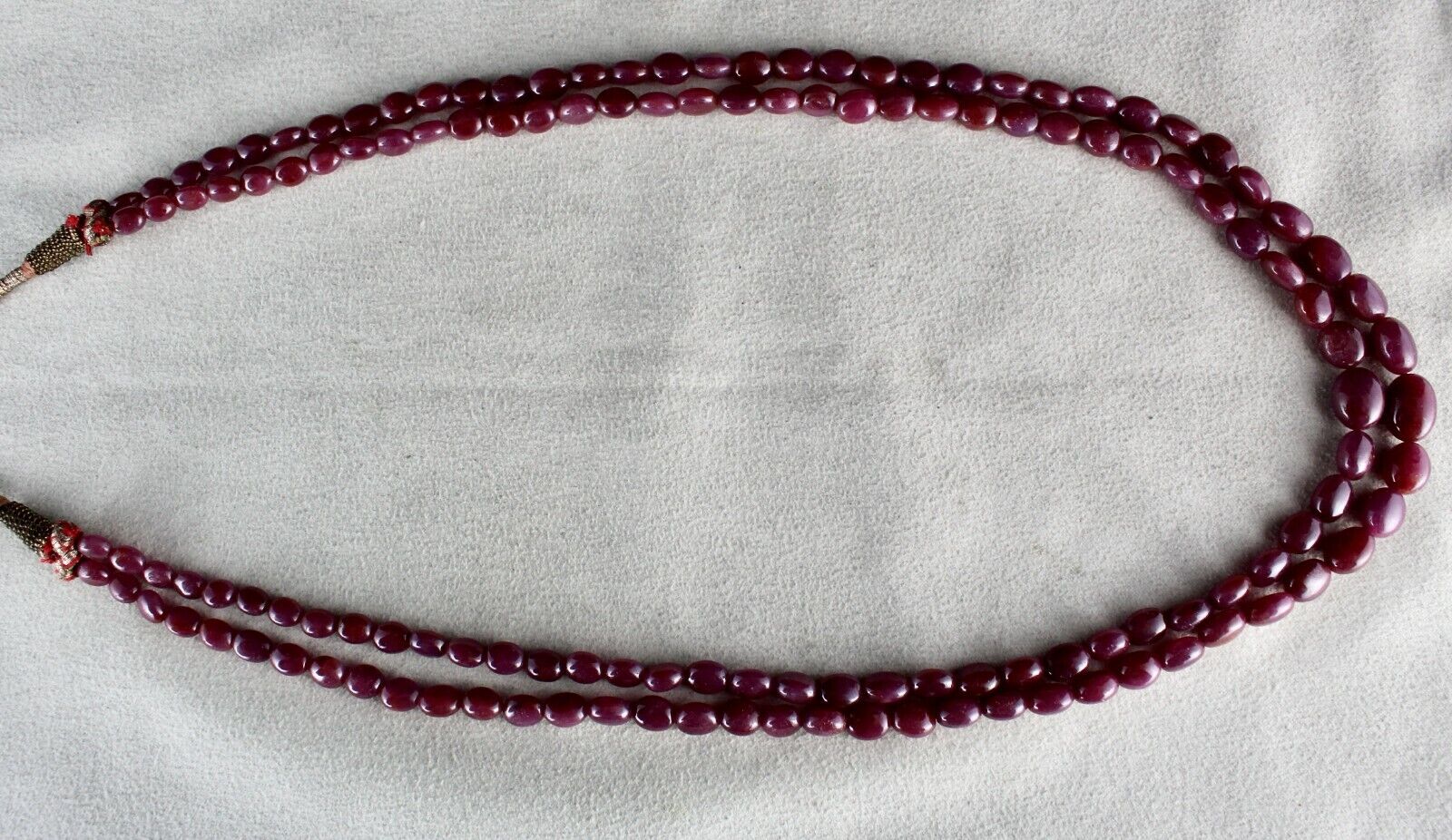 Natural Ruby Beads Long 2 Line 319 Carats Untreated Gemstone Beaded Necklace