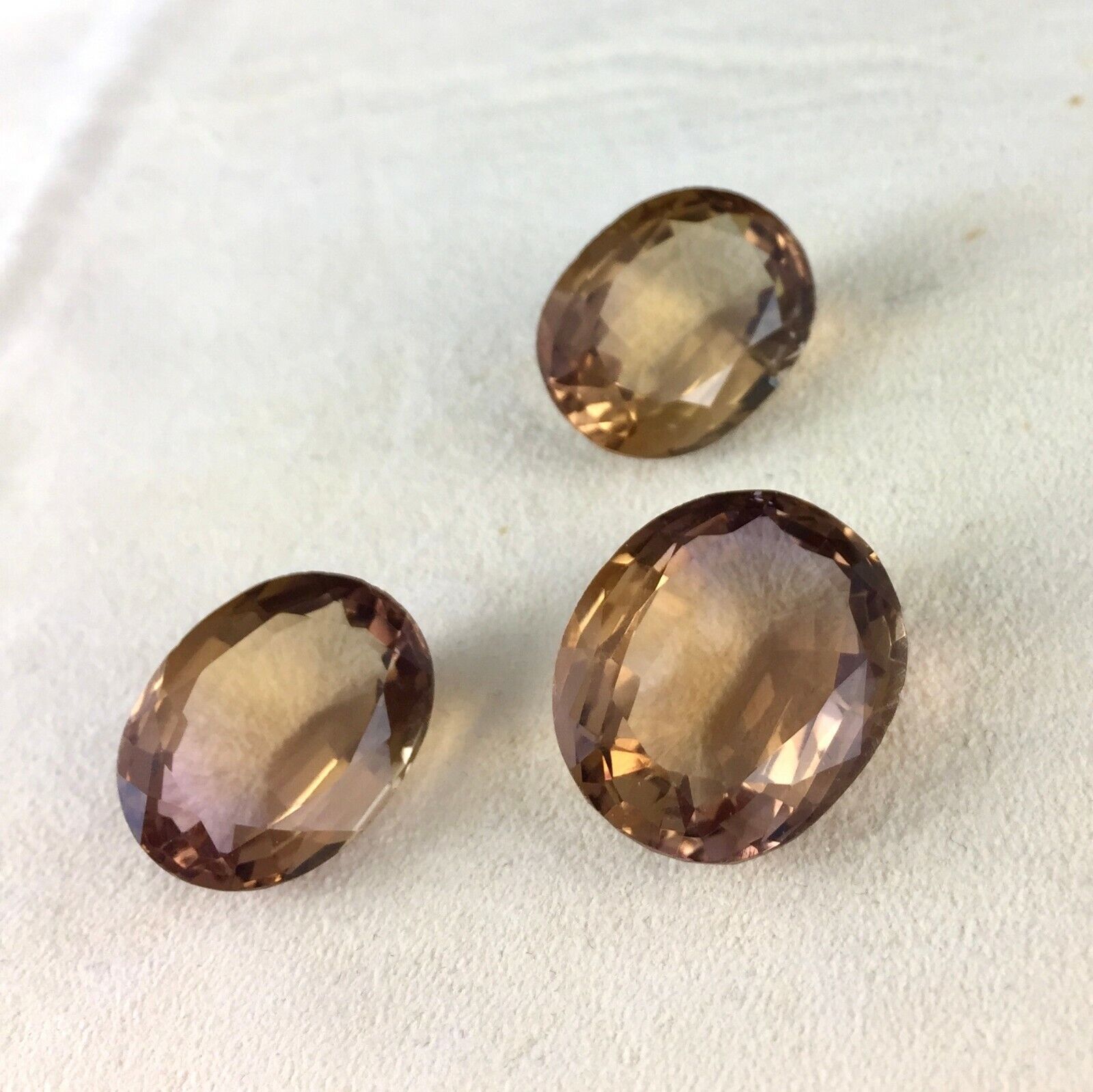 NATURAL AMETRINE OVAL CUT PAIR 3 PCS 81.20 CTS RARE GEMSTONE FOR EARRING PENDANT