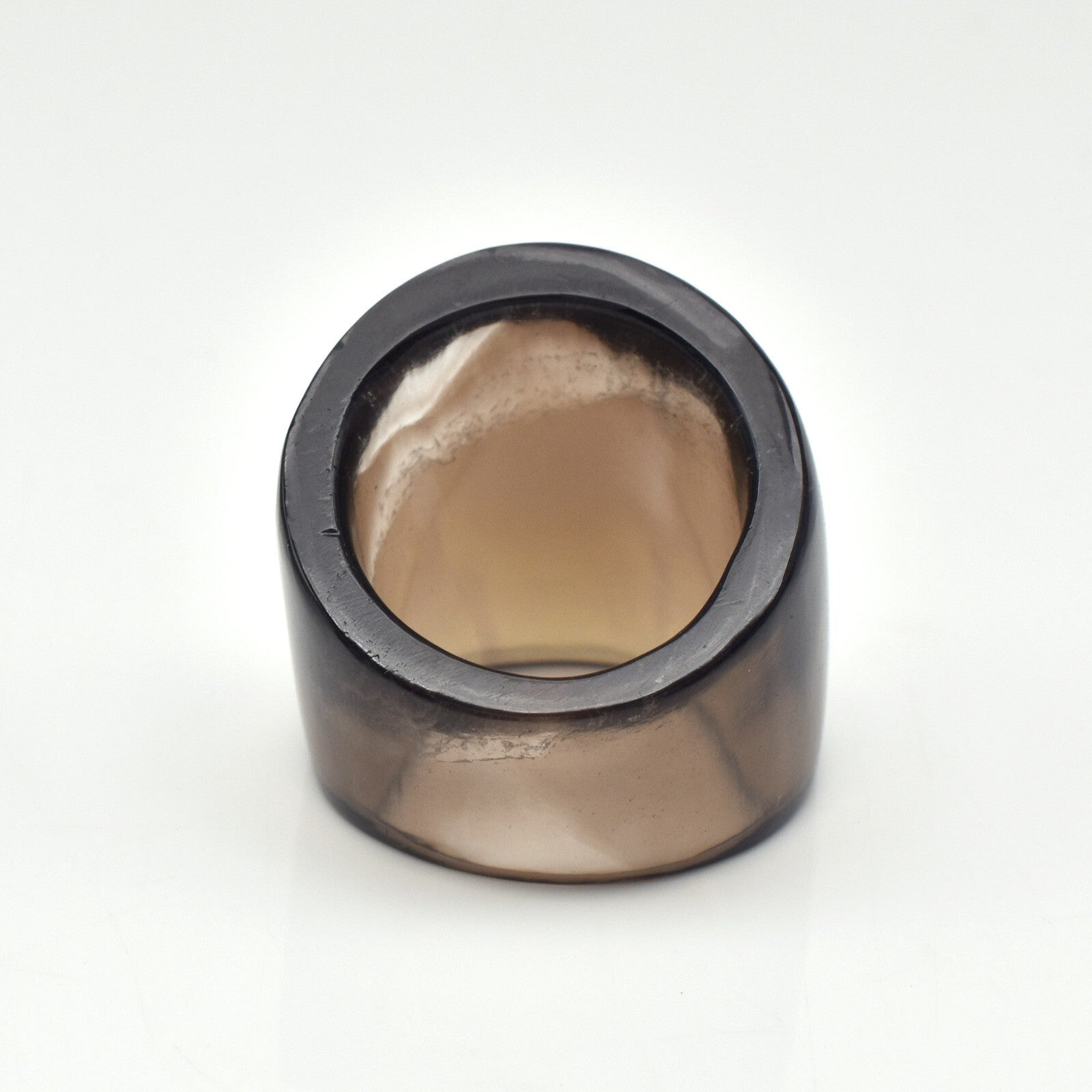 Rare Vintage Smoky Quartz 102 Ct Unisex Fashion Ring For Men And Women