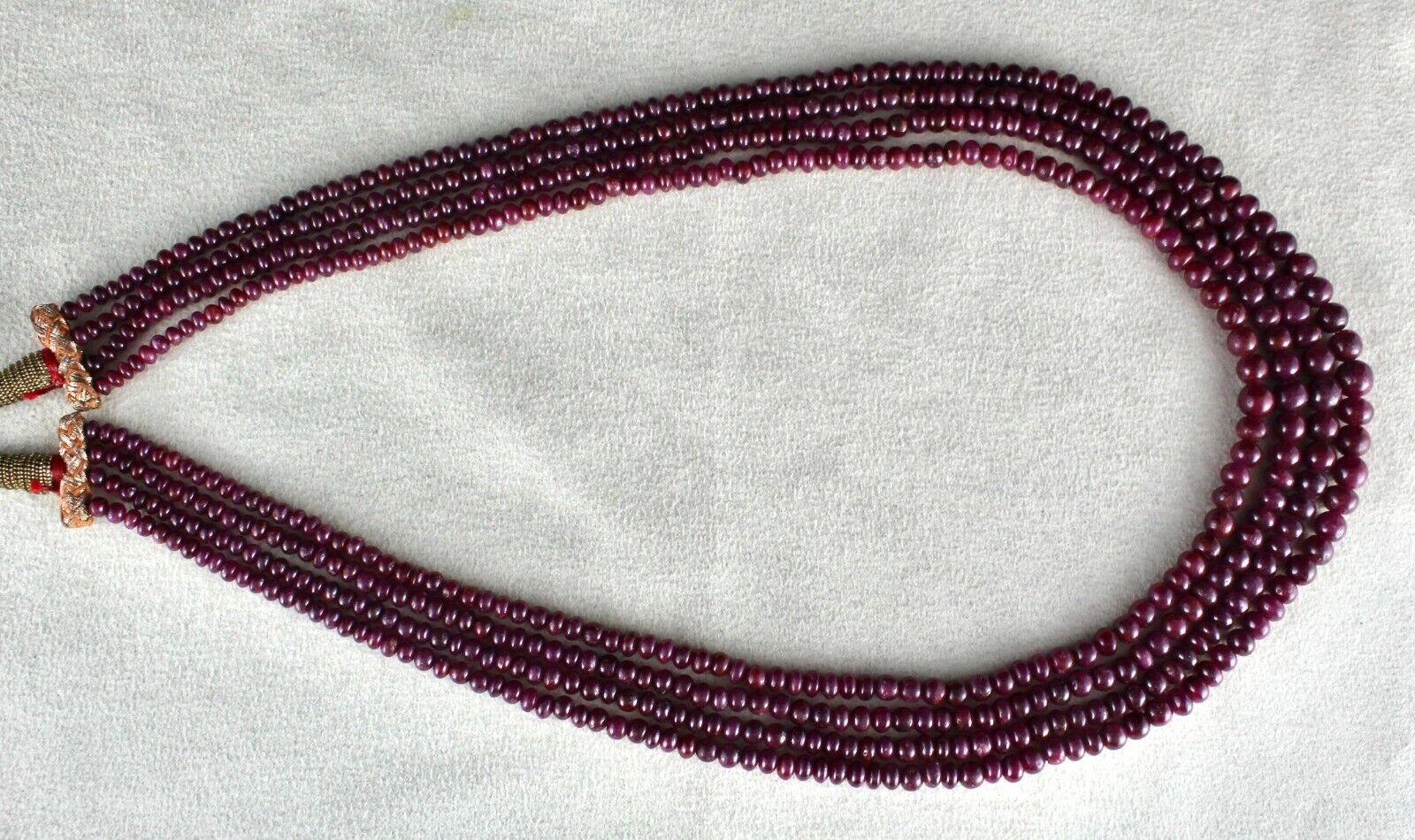 FINE NATURAL RUBY BEADS 4 LINE 439 CARATS ROUND BEADED GEMSTONE PARTY NECKLACE