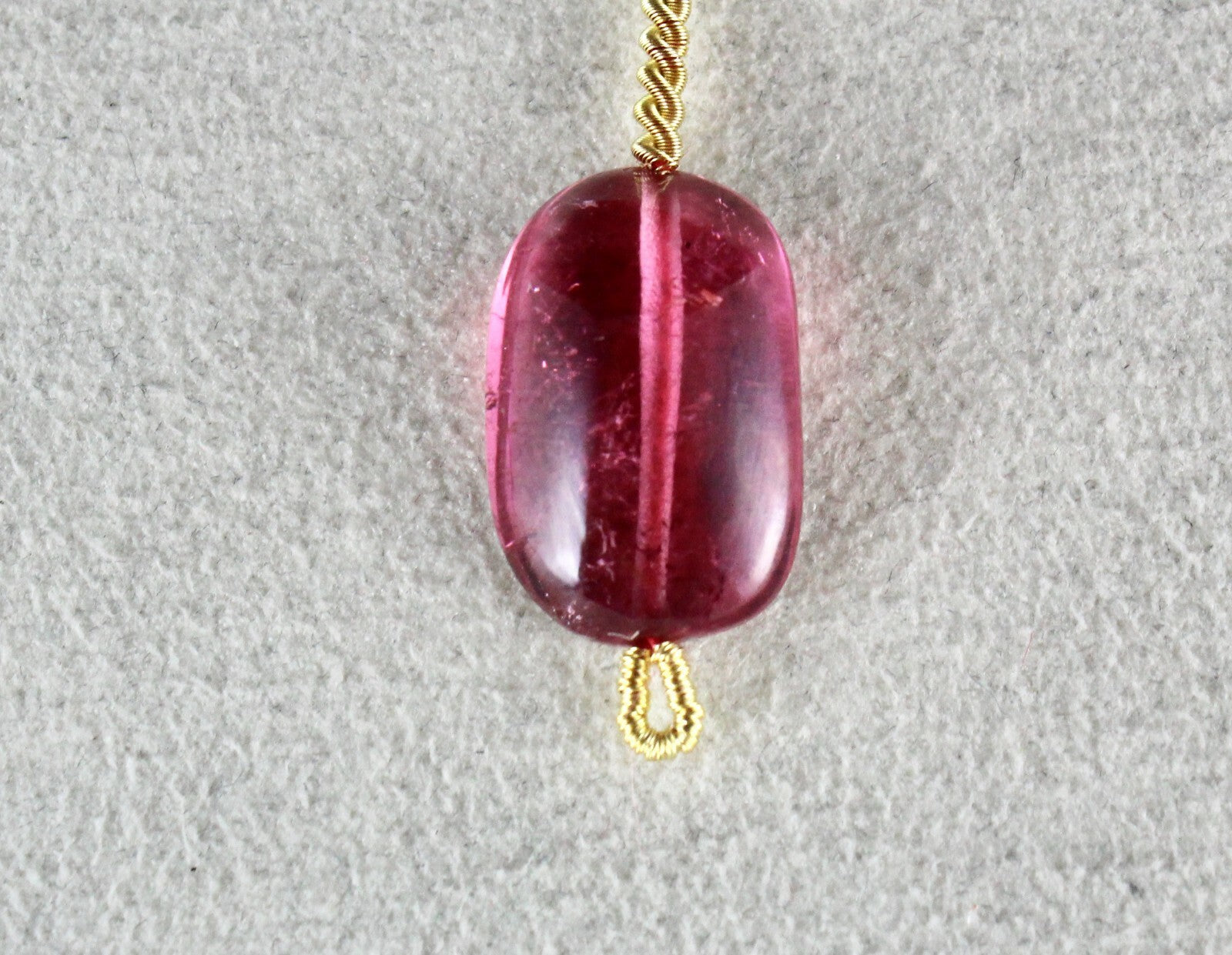 Natural Pink Tourmaline Rubellite 14.27 Ct Bead Hanging Gemstone Pendant Design