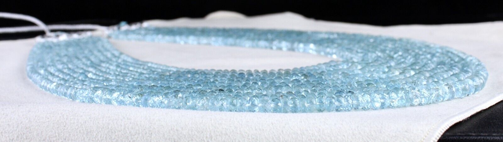 Certified Natural Blue Aquamarine Beads Faceted Round 11L 1164 Ct Stone Necklace