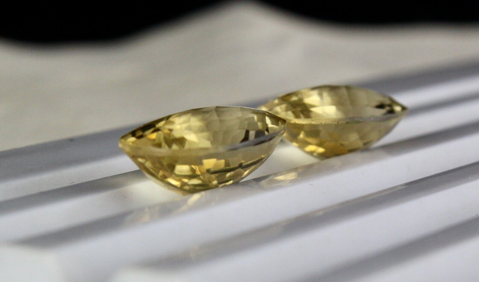 Natural Yellow Citrine Oval Pair 2 Pcs 24.74 Carats Loose Gemstone For Earring