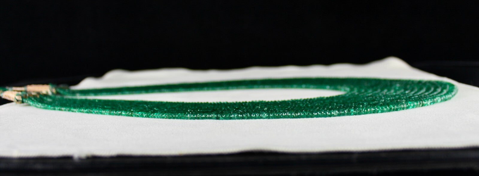 Natural Zambian Emerald Necklace 640 Ct – Faceted Round Beads, Certified Jewelry