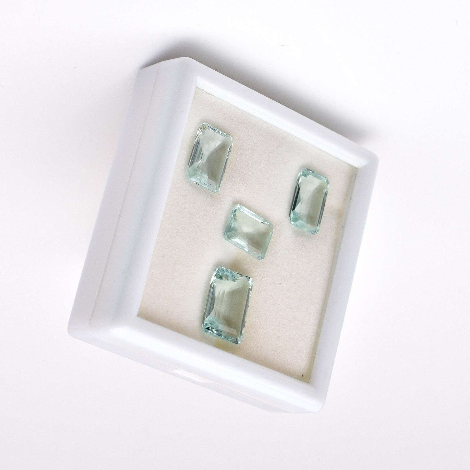 Natural Blue Aquamarine Octagon Cut Gemstone 21.93 Ct Earring Pendant Designing