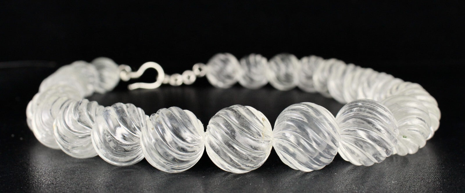 Natural Rock Crystal Quartz Round Beads Necklace 1116 Ct Gemstone For Women