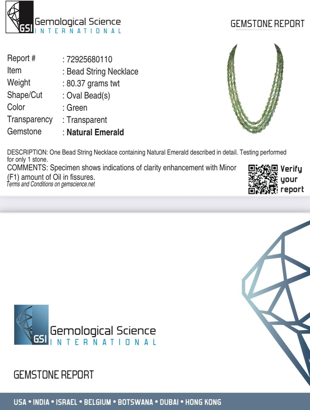 Certified Vintage Natural Emerald Beads Cabochon 376ct Gemstone Necklace