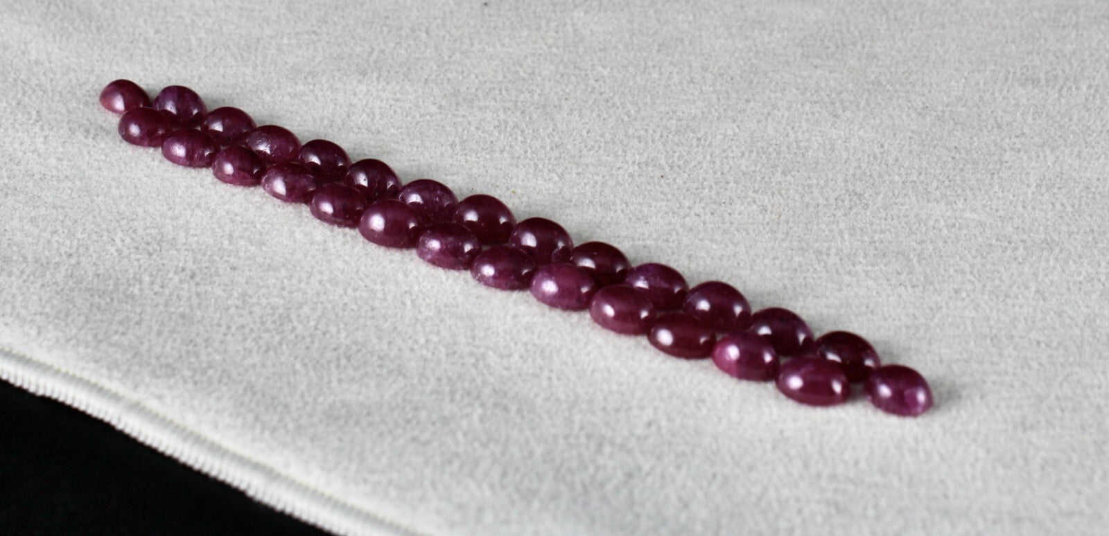 Certified Natural Unheated Ruby 8x6 Mm Oval Cabochon 55.55ct Bracelet