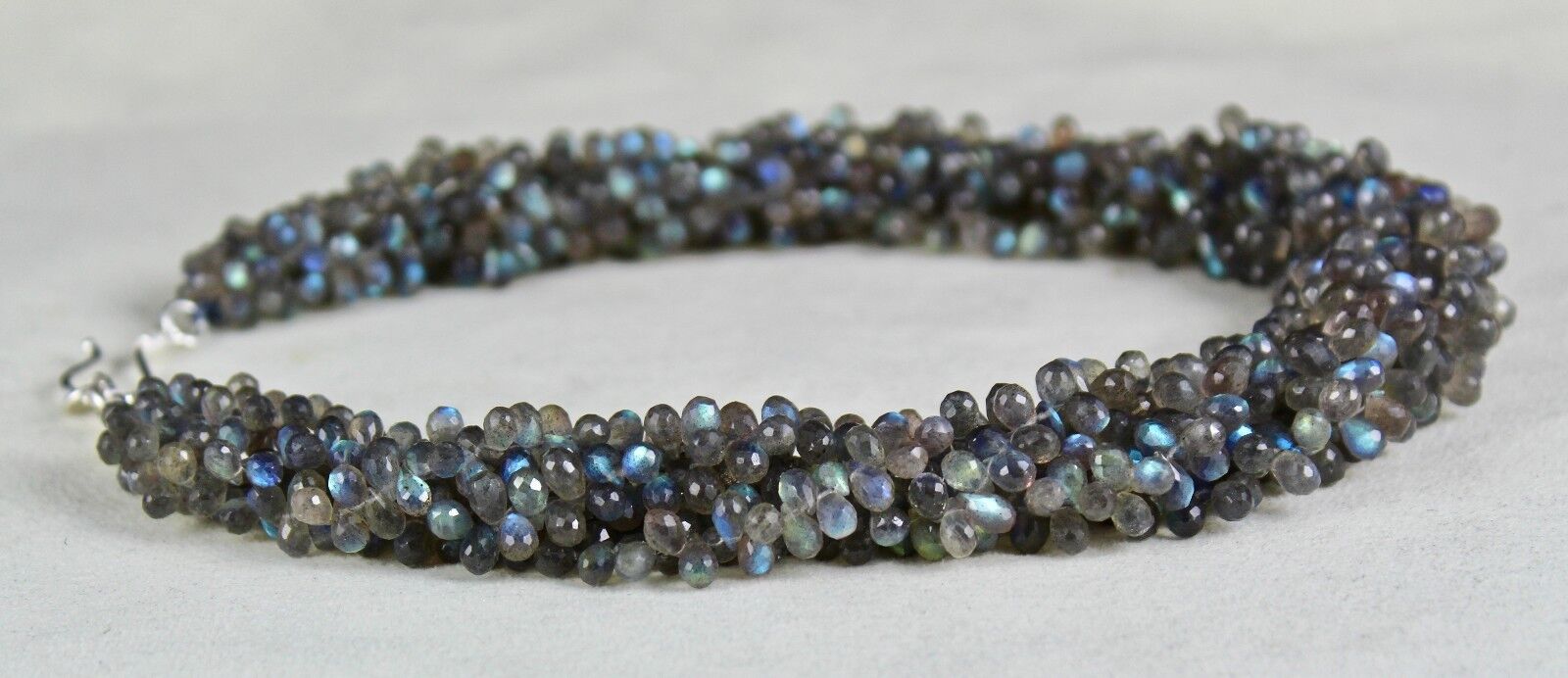 Natural Labradorite Teardrop 5 L 693 Ct Grey Gemstone Party Silver Necklace