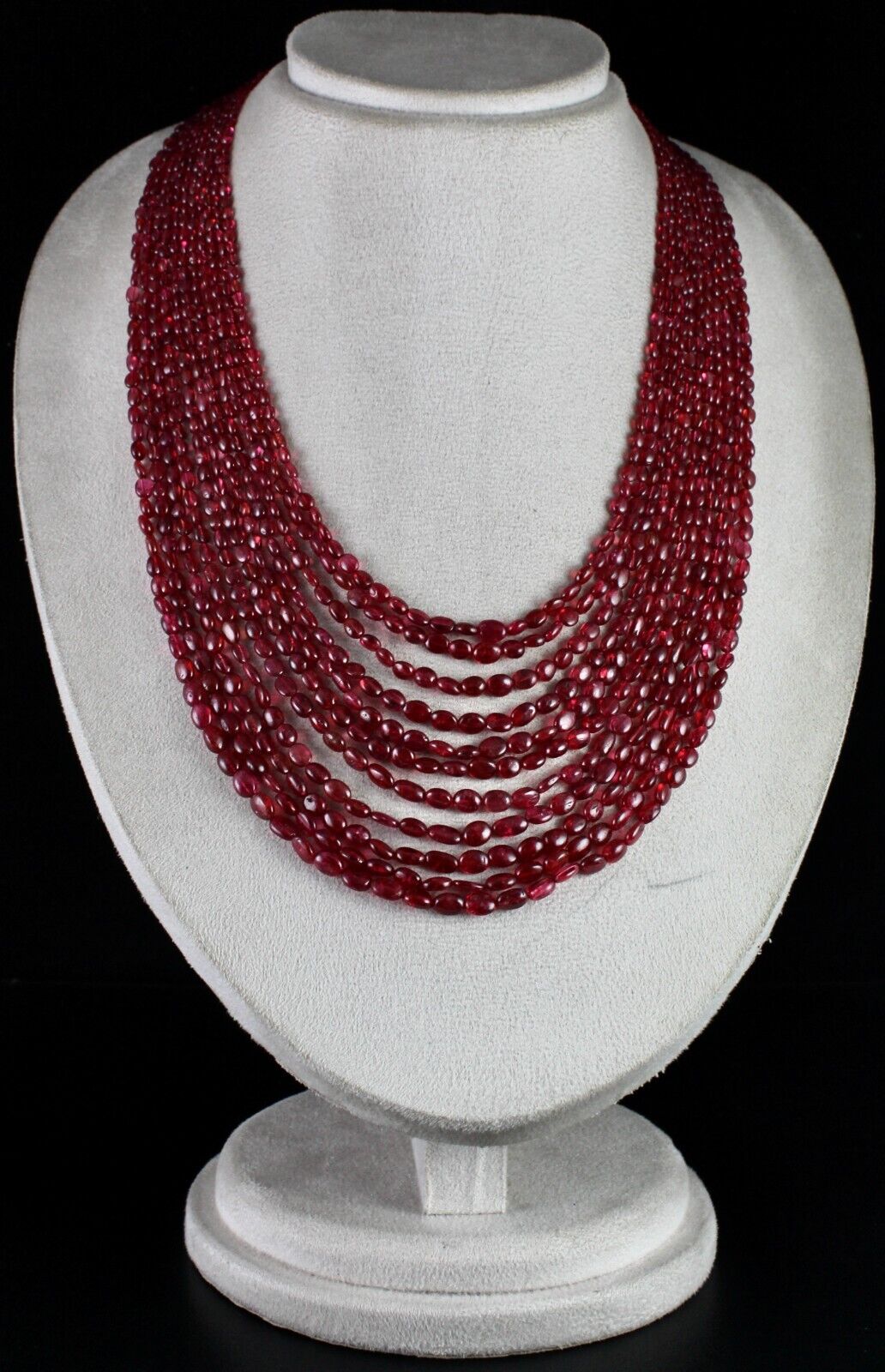 Natural Certified Red Spinel Beads Long 11 L 619 Ct Gemstone Important Necklace