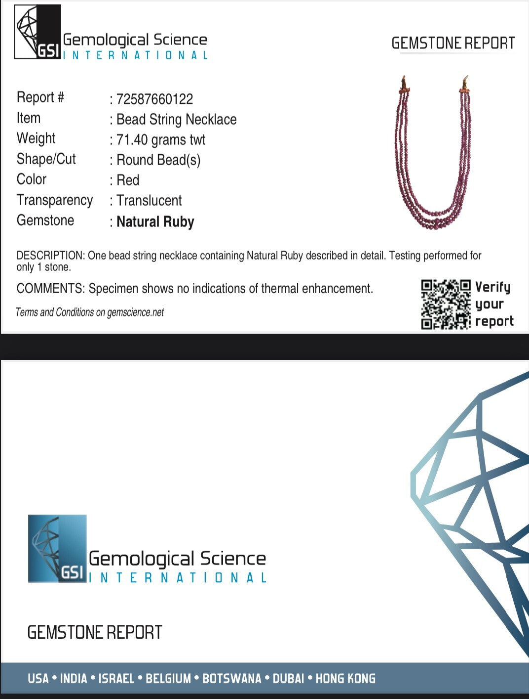 Certified Natural Ruby 333 Ct Beads Round Gemstone Necklace For Women