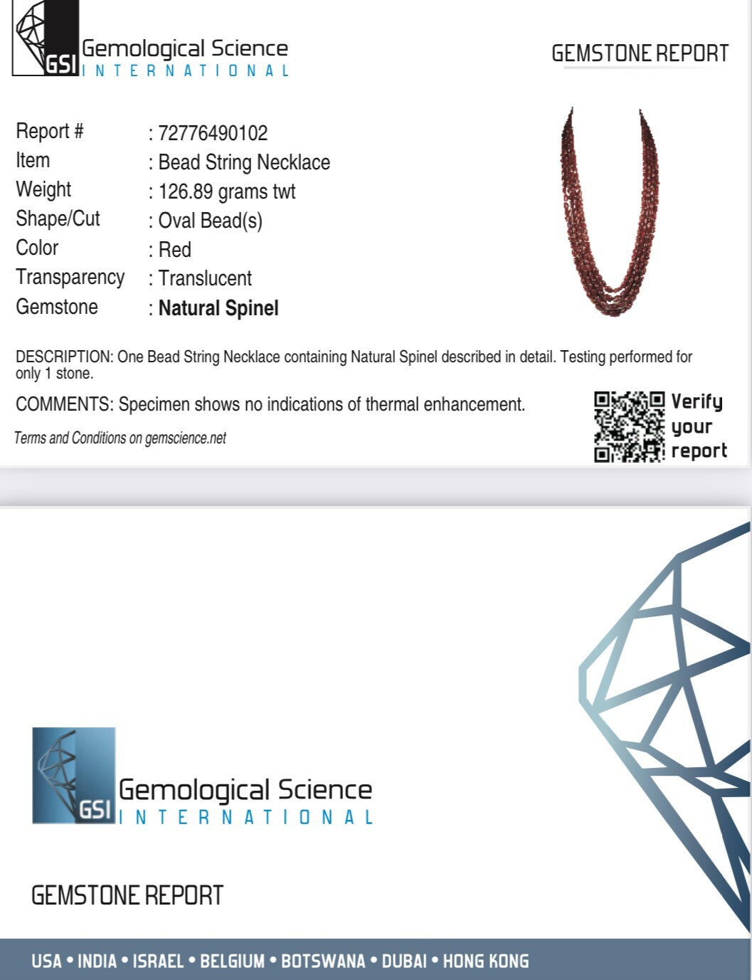 Certified 616 Ct Natural Red Spinel Beads Cabochon Gemstone Necklace