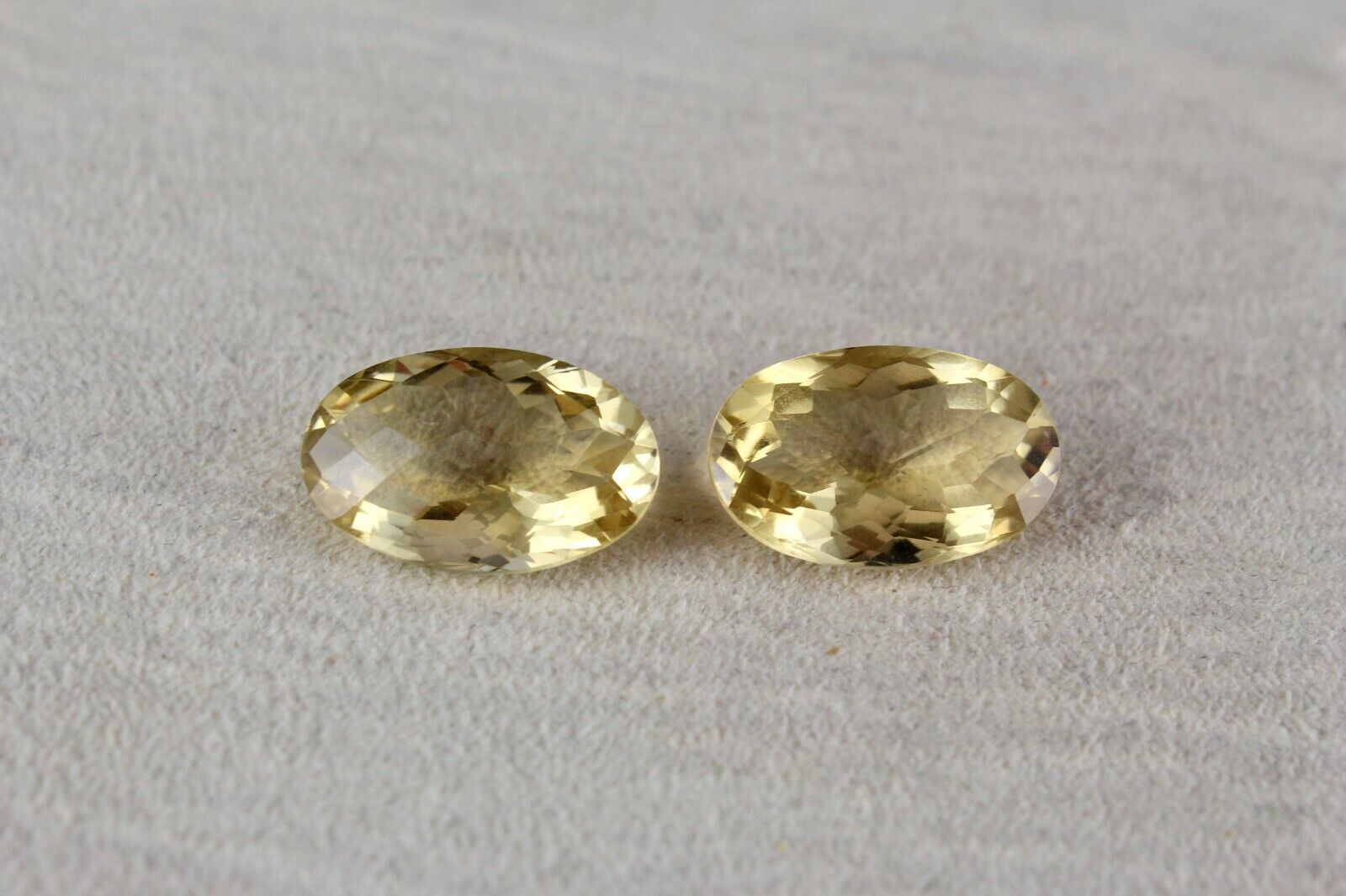 Natural Yellow Citrine Oval Pair 2 Pcs 24.74 Carats Loose Gemstone For Earring