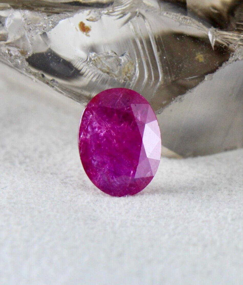 Certified Natural Ruby 4.95 Ct Oval Cut Unheated Mozambique Stone Pendant