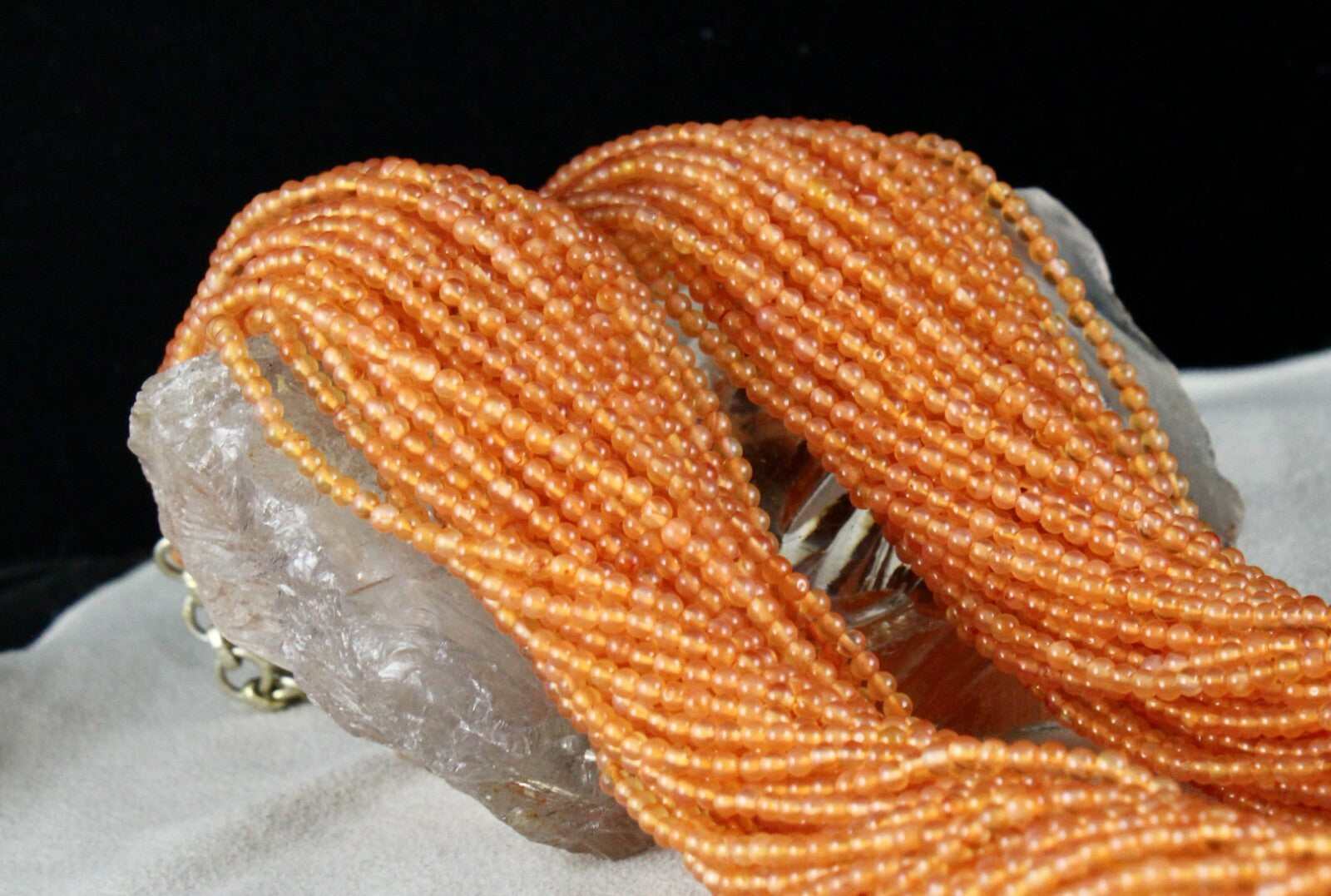 Certified Natural Orange Carnelian Round Beads Necklace 1079 Ct Fashion Gemstone