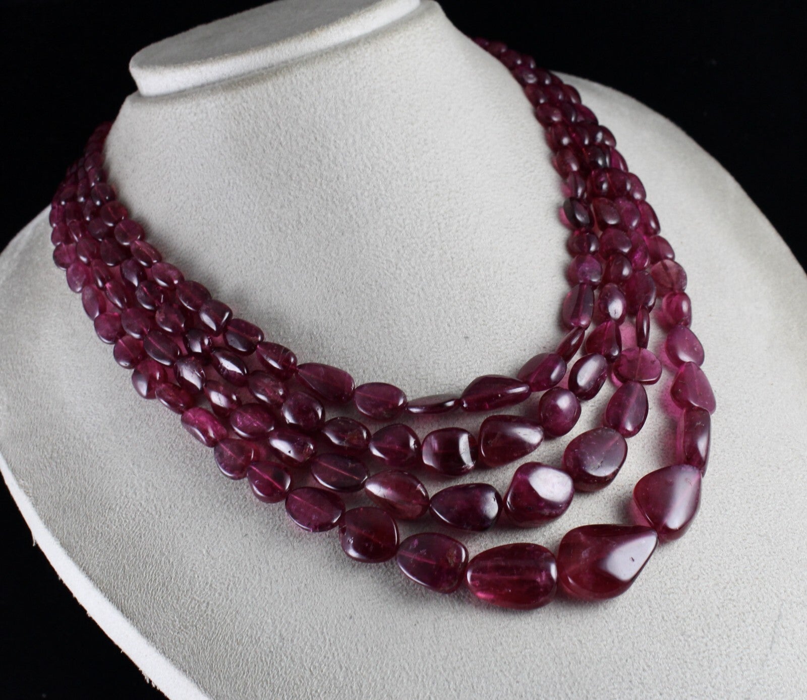 Certified Pink Tourmaline Necklace Rubellite 860 Ct Natural Gemstone String