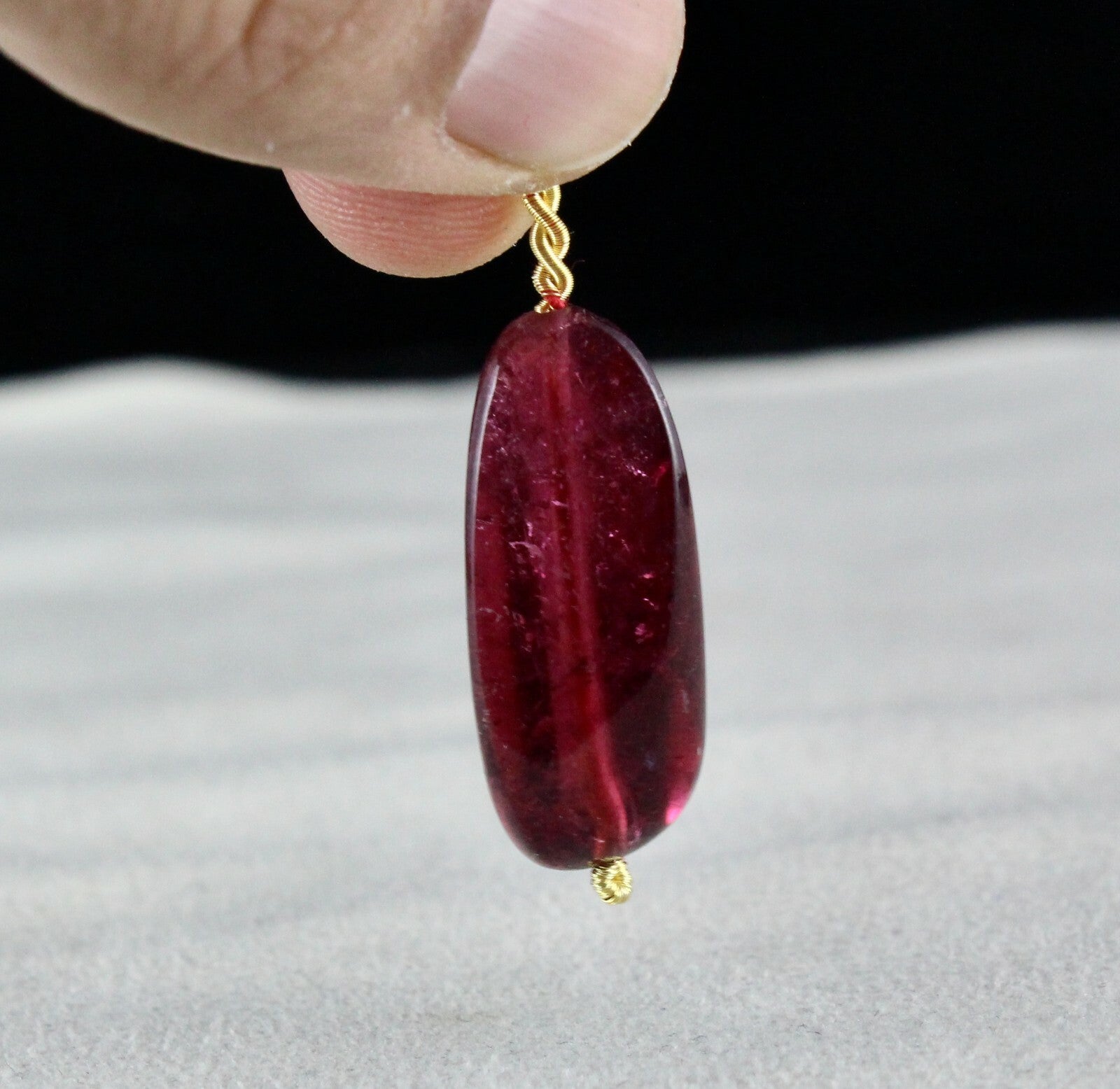Natural Pink Tourmaline 22.85 Cts Rubellite Bead Hanging Gemstone Pendant Design