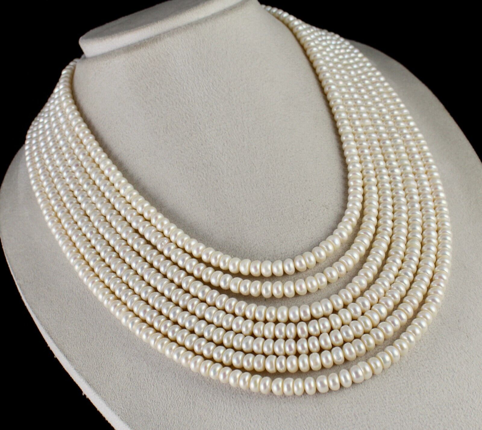 GENUINE FRESH WATER PEARL BEADS ROUND 7 L 1077 CARATS GEMSTONE FASHION NECKLACE