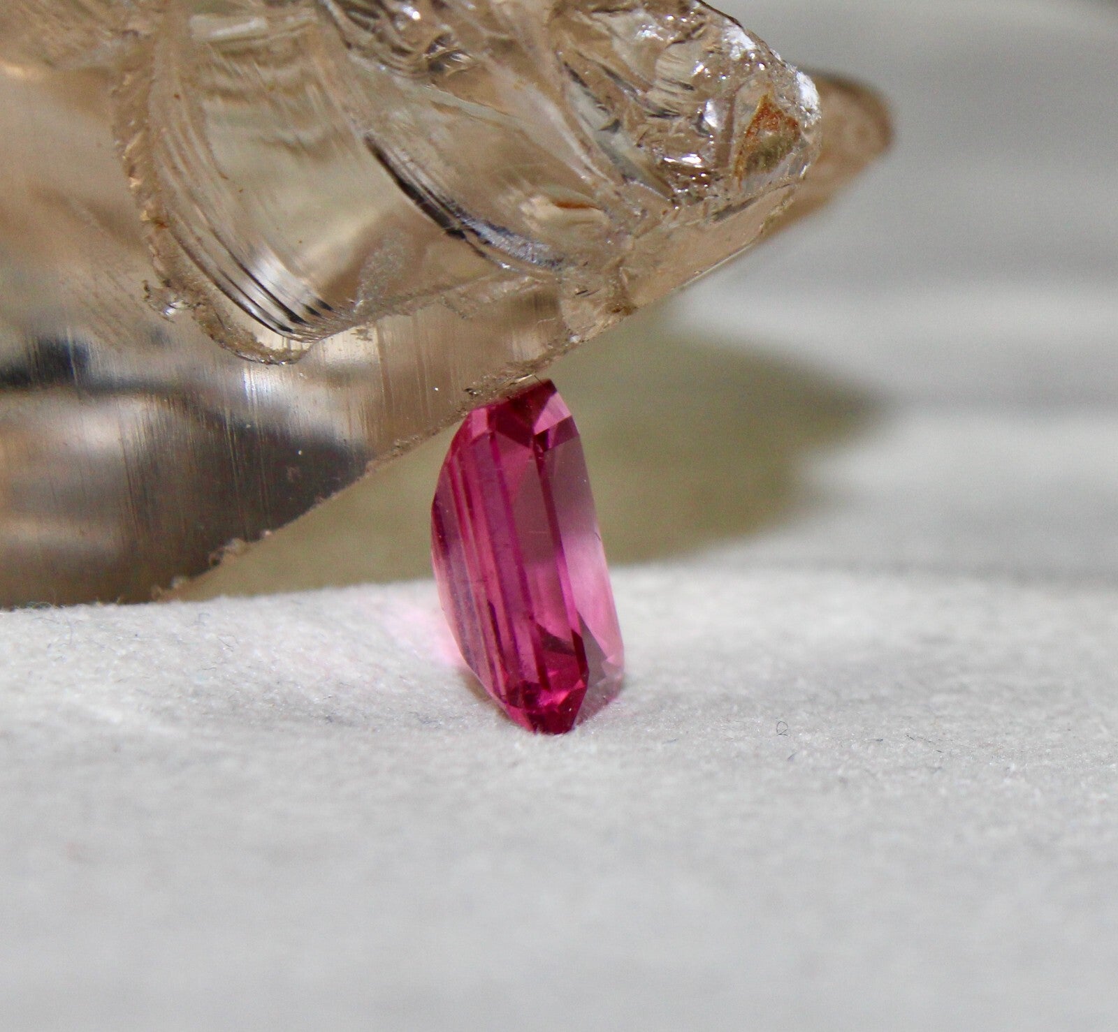 Certified Natural Rubellite Pink Tourmaline 5.6 Ct Octagon Ring Pendant