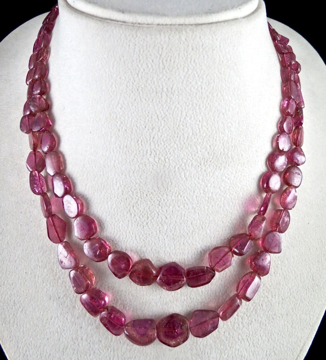 NATURAL PINK TOURMALINE RUBELLITE BEADS TUMBLE 2 L 284 CARATS GEMSTONE NECKLACE