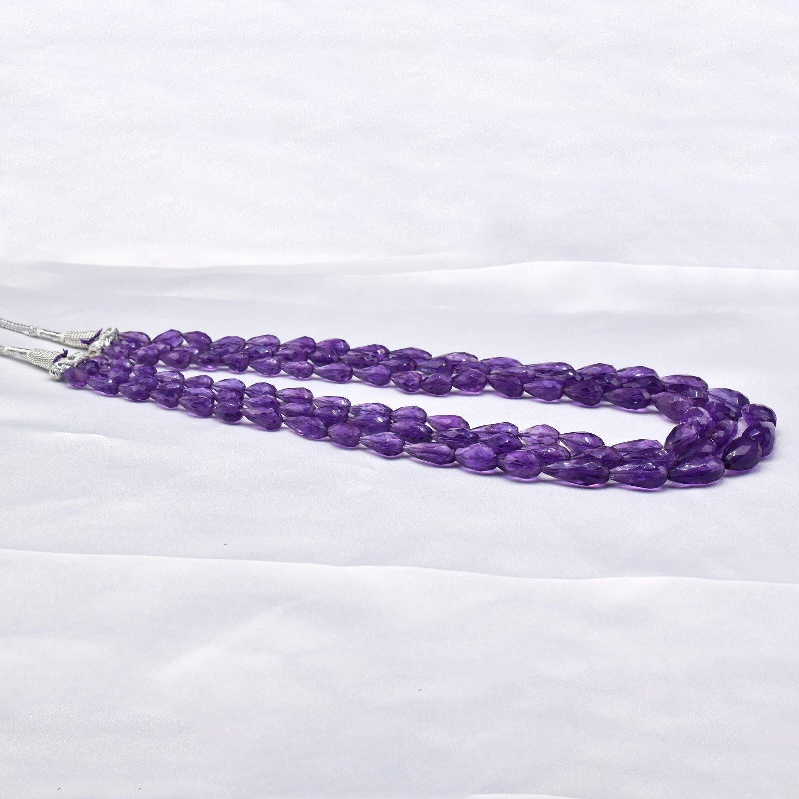 Amethyst Beaded Drops 526 Ct Natural Drilled Gemstone String Bunch