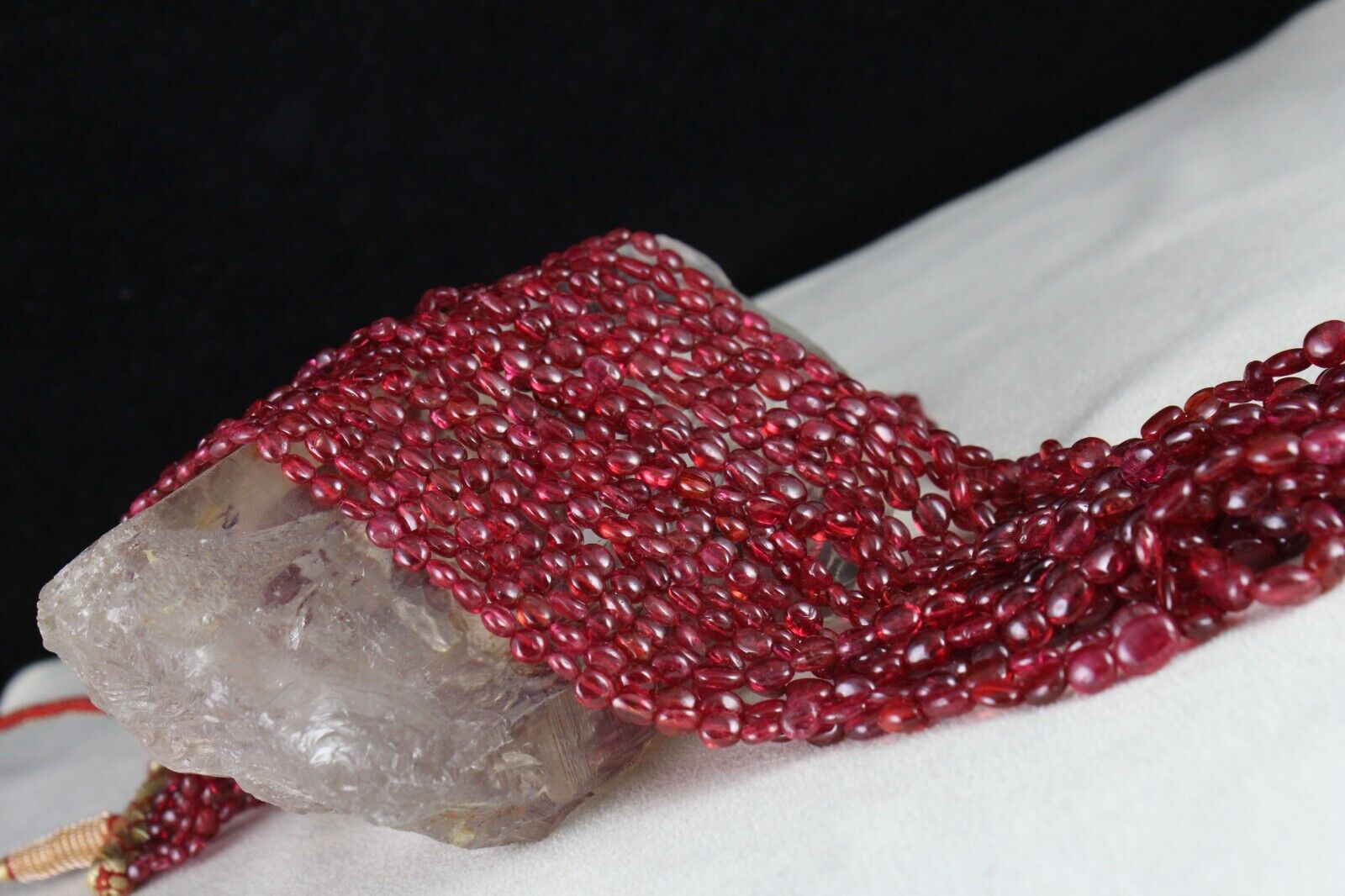 Natural Certified Red Spinel Beads Long 11 L 619 Ct Gemstone Important Necklace