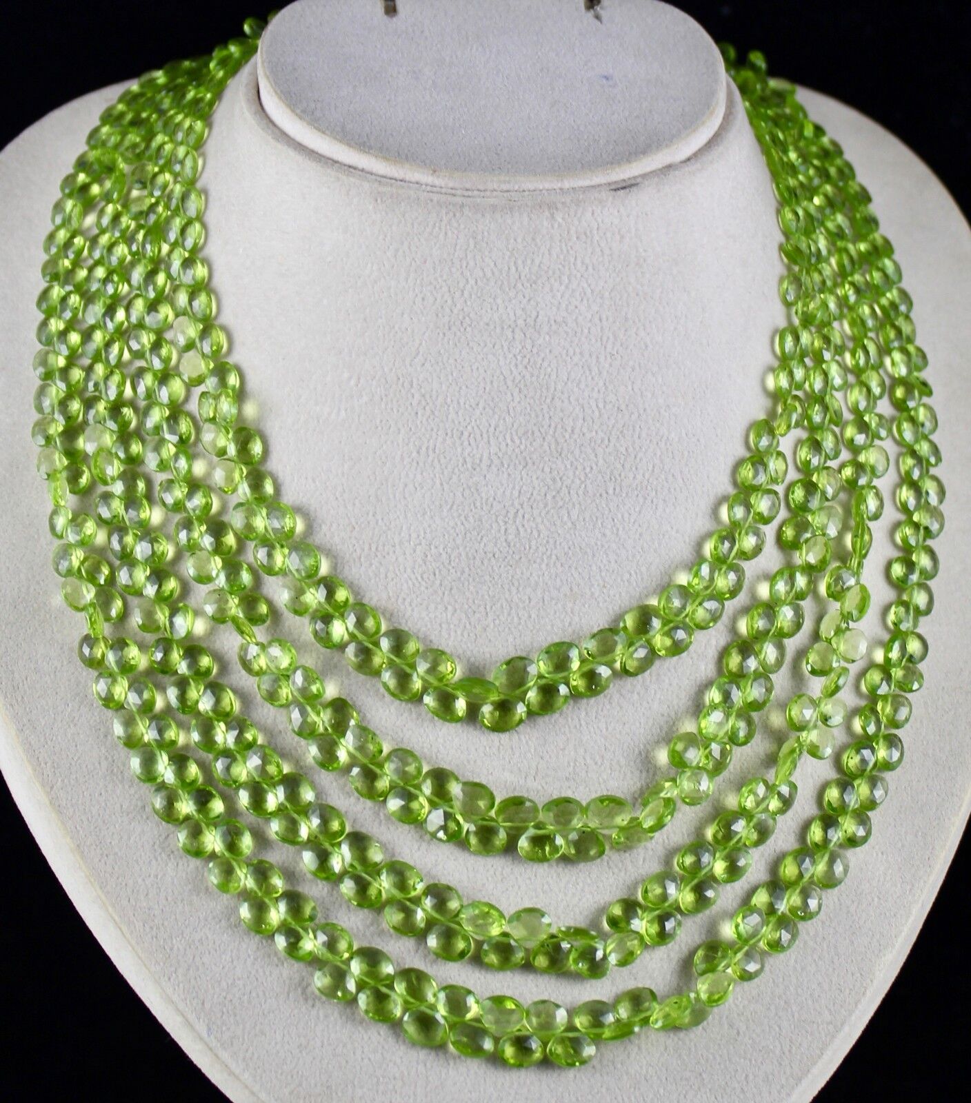 Natural Peridot Beads Teardrop 4 L 521 Ct Green Fine Gemstone Stylish Necklace