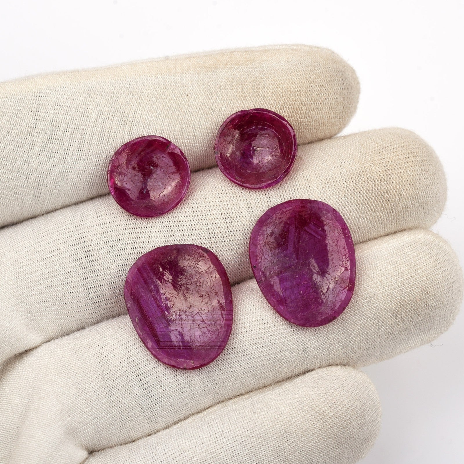 Certified Natural Ruby Engraved Dangle Pair 4 Pc 21.13 Ct Loose Gemstone Earring