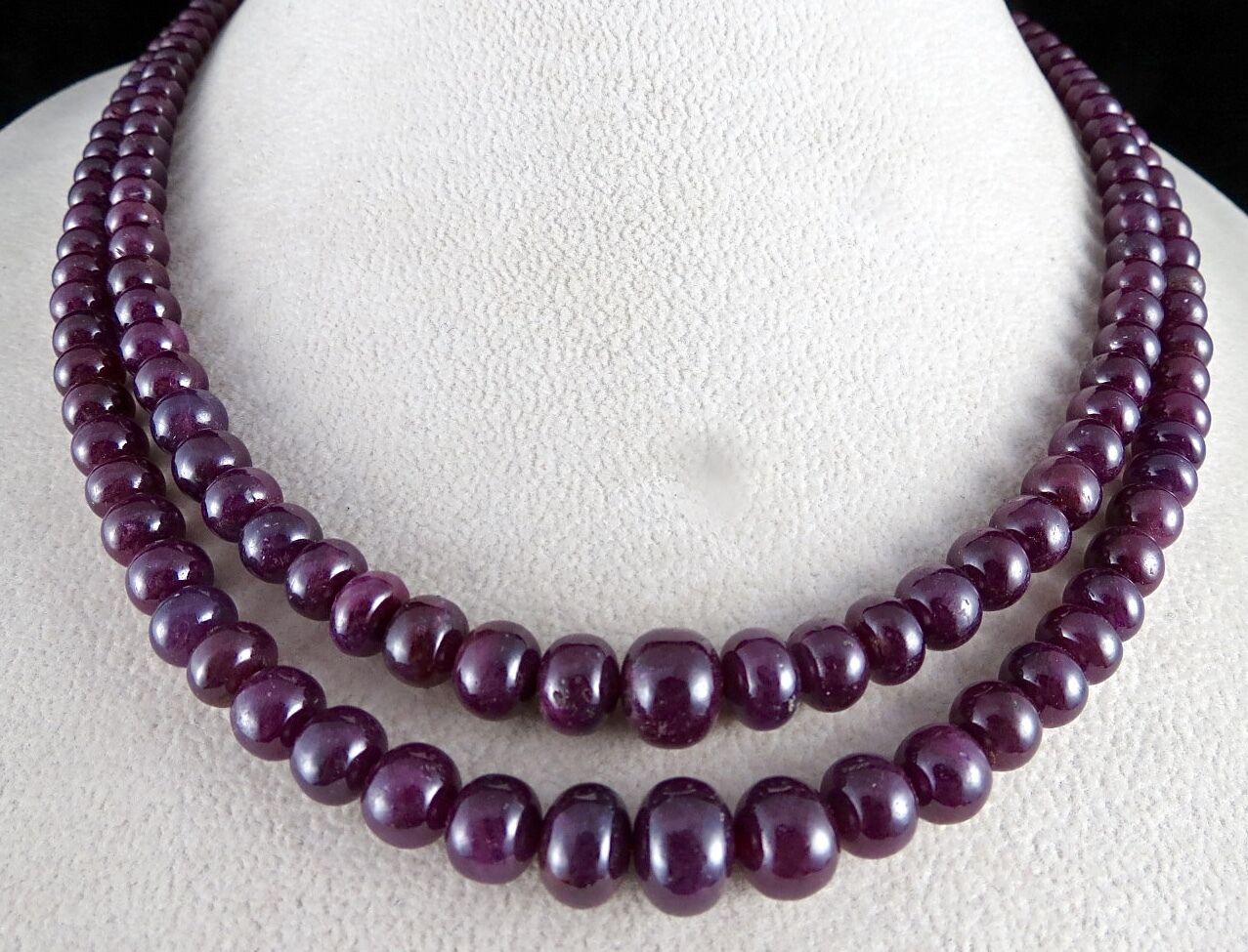 Natural African Untreated Ruby Beads Round 2 L 446 Ct Red Gemstone Fine Necklace