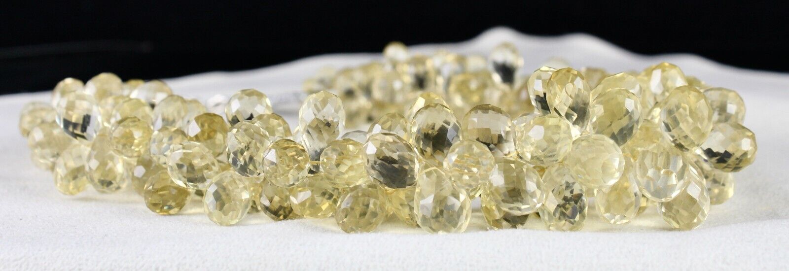 Natural Lemon Quartz Beads 2 L 1118 Ct Tear Drops Gemstone Finest Necklace