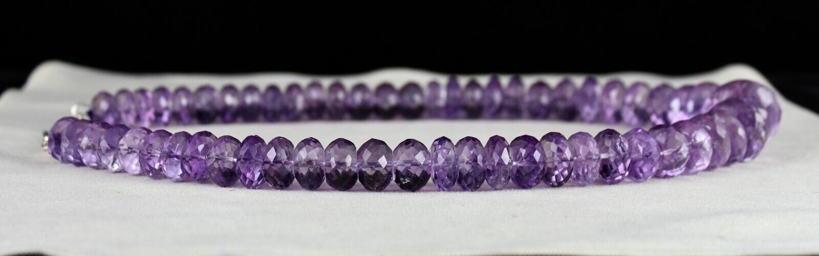 NATURAL AMETHYST BEADS FACETED ROUND 1 L 1005 CARATS GEMSTONE FASHION NECKLACE