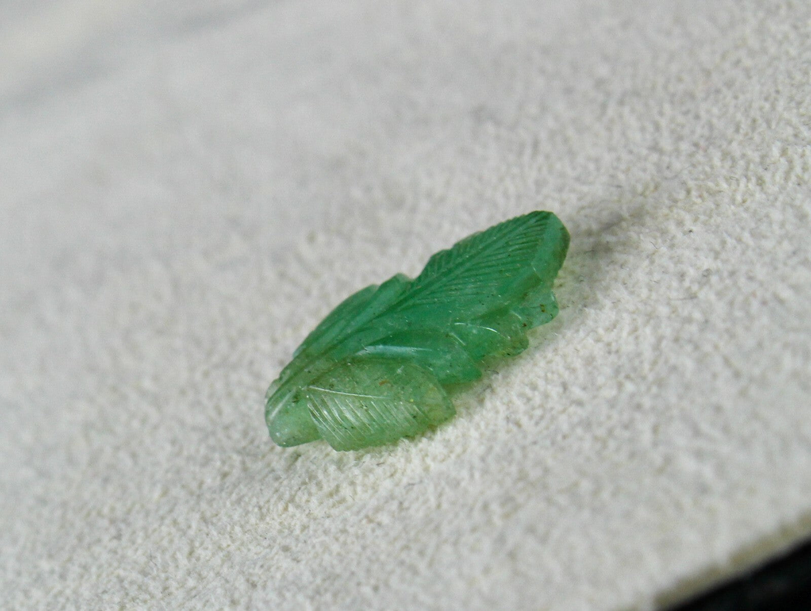 Colombian Emerald Carved Leaf 6.30 Ct Gemstone For Pendant Ring
