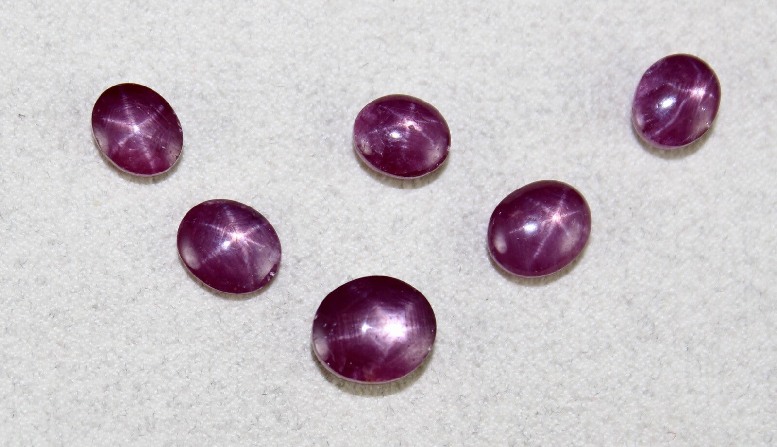 Certified Natural Star Ruby Oval Cabochon 23.09ct 6pc Loose Gemstone Set
