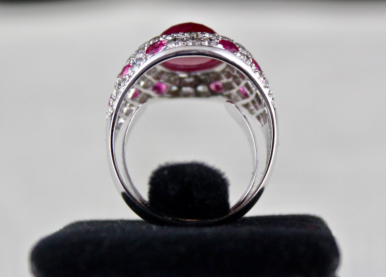 Certified Burma Ruby 57.95ct Natural Diamond 18k Gold Collector Ring Women