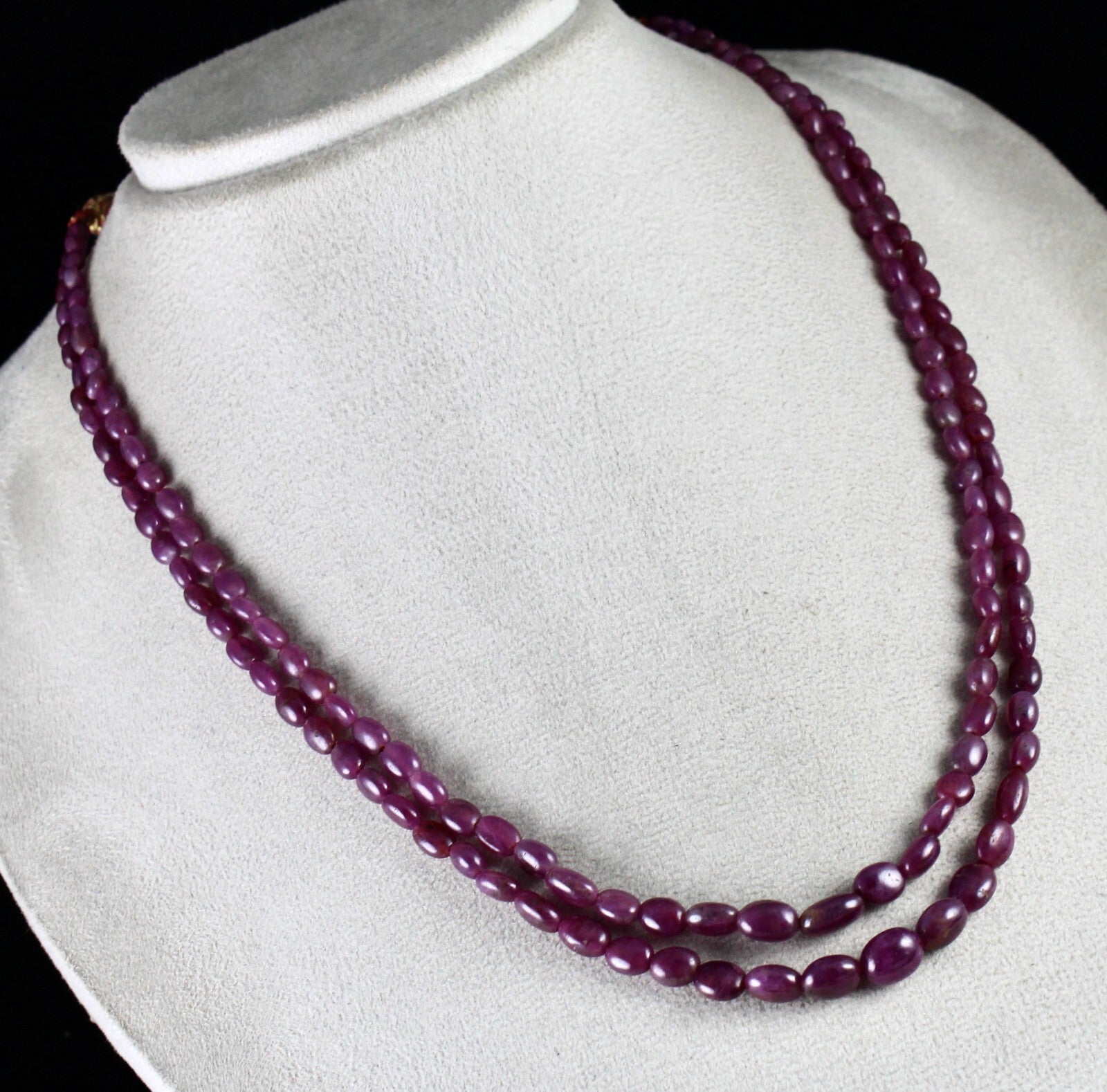 Natural Unheated Ruby Beads Necklace 2 L 212 Ct Gemstone Fashion Jewelry