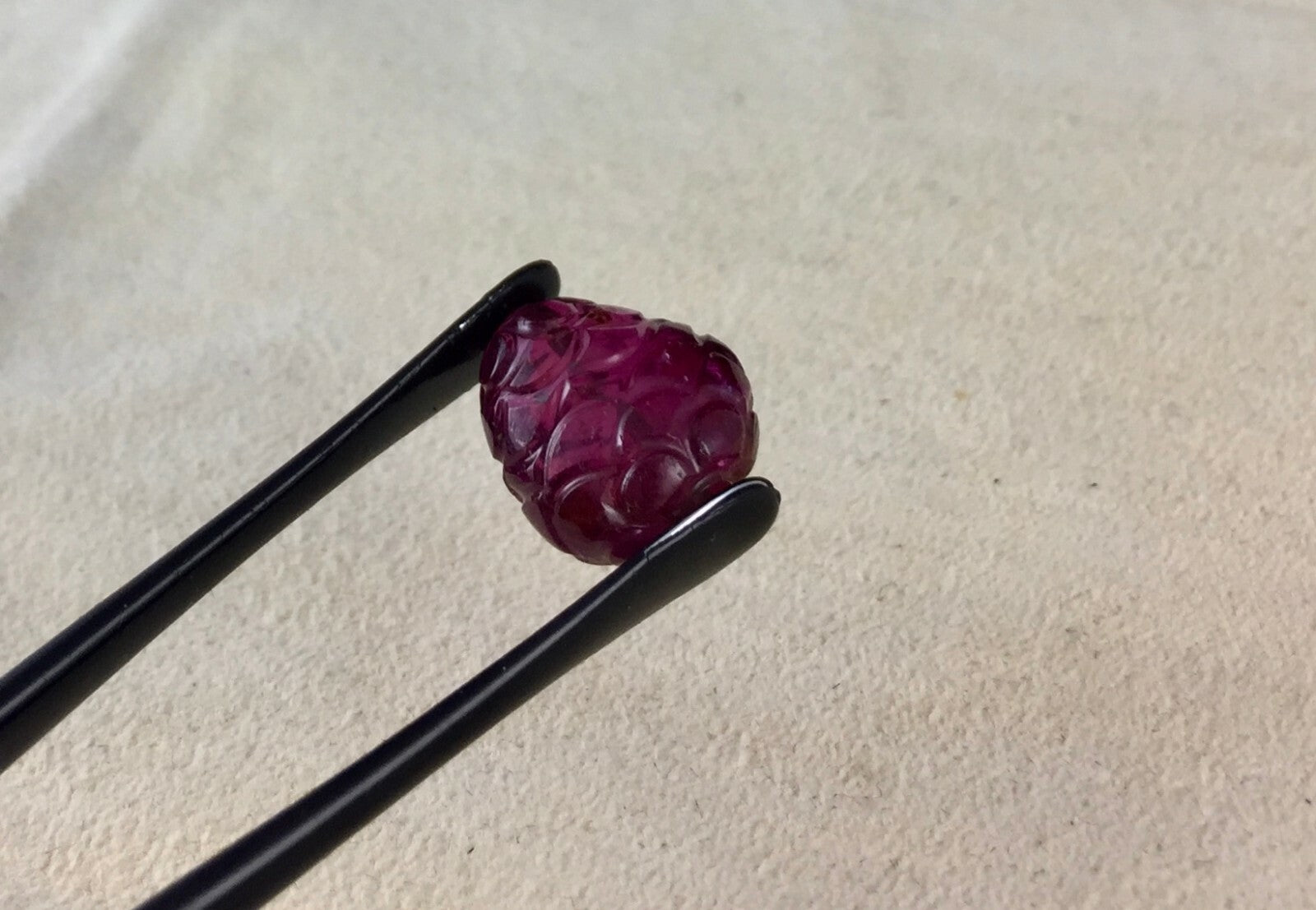 Natural Tourmaline Carved Cabochon 11.83 Ct Drilled Gemstone Bead For Pendant