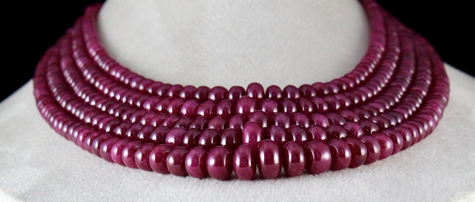 NATURAL UNHEATED RUBY BEADS ROUND 5 LINE 1557 CTS 12MM BIG GEMSTONE NECKLACE