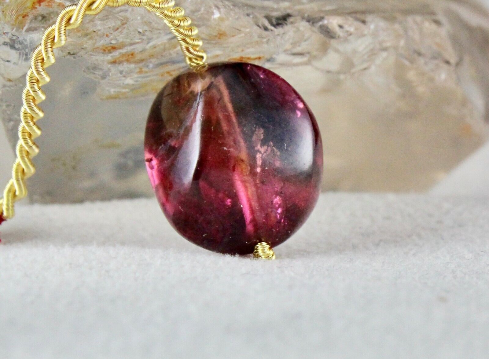Natural Pink Tourmaline Bead Hanging Pendant 24.62 Cts Nugget Drilled Gemstone